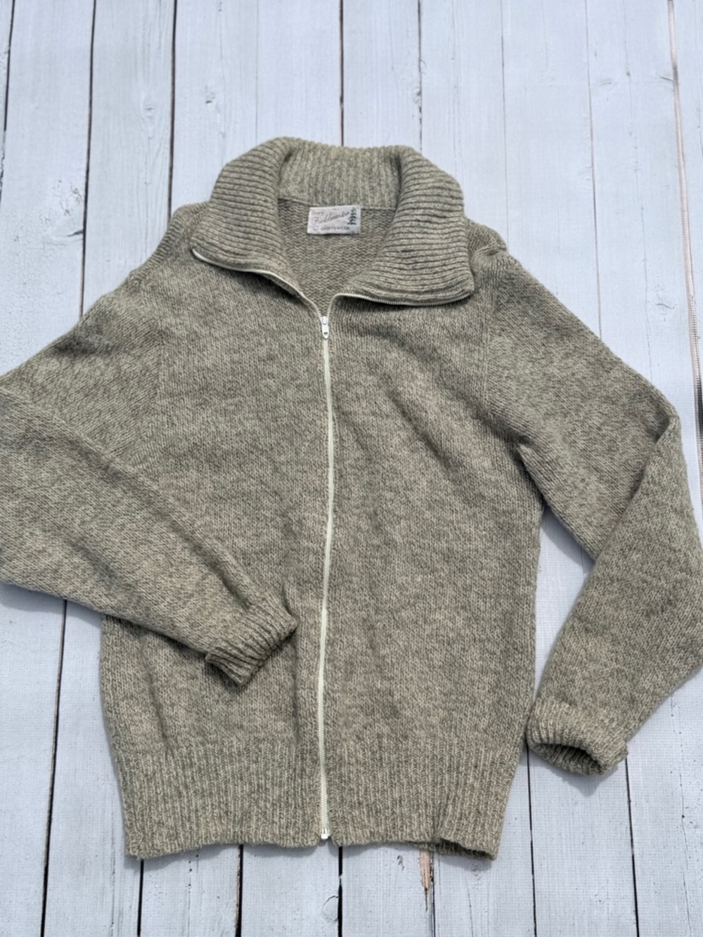 Vintage 70s Fieldmaster Wool Zip Cardigan
